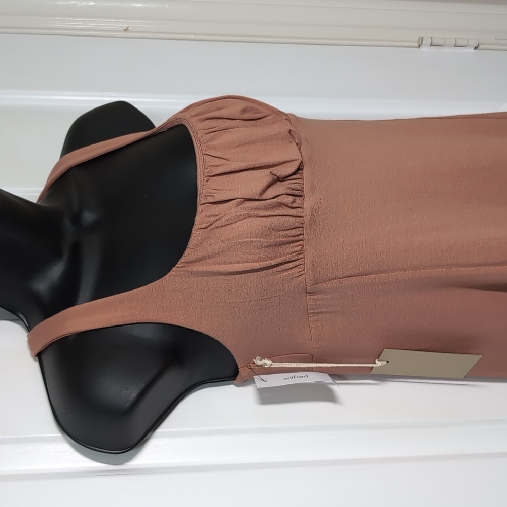 Wilfred Free Orbit Dress Ruched Front Large NEW - Picture 2 of 9